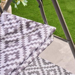 Ohs Geo Print Garden Swing Chair Outdoor Hanging Seat 3 Seater Bench Sun Shade - thumbnail 2
