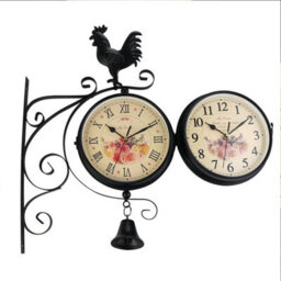 Outdoor Garden Paddington Station Wall Clock Double Sided Outside Bracket Round - thumbnail 6