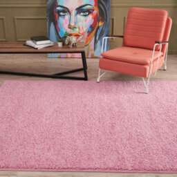 The Rugs Pink Soft Plain Design Fluffy Shaggy Rugs And Runners High Pile Living Room Kitchen Hallway 380 - thumbnail 8