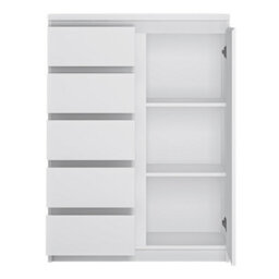 Furniture To Go Fribo 1 Door 5 Drawer Cabinet In White - thumbnail 2