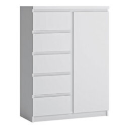 Furniture To Go Fribo 1 Door 5 Drawer Cabinet In White - thumbnail 1
