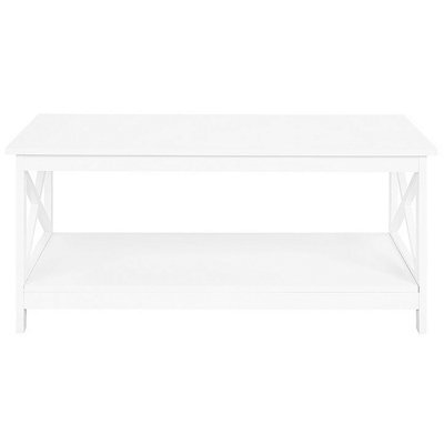 Beliani White Coffee Table 100 X 55 Cm, 2-Tier Modern Rectangular Design - image 1