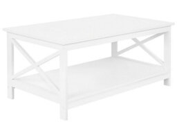 Beliani White Coffee Table 100 X 55 Cm, 2-Tier Modern Rectangular Design - thumbnail 3