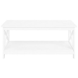Beliani White Coffee Table 100 X 55 Cm, 2-Tier Modern Rectangular Design - thumbnail 1