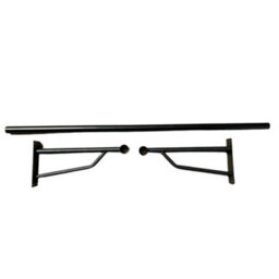 Heavy Duty Black Wall Mounted Hanging Clothes Rail Garment Rack - 600mm (2Ft) - thumbnail 4