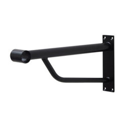 Heavy Duty Black Wall Mounted Hanging Clothes Rail Garment Rack - 600mm (2Ft) - thumbnail 2