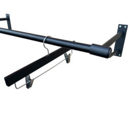 Heavy Duty Black Wall Mounted Hanging Clothes Rail Garment Rack - 600mm (2Ft) - thumbnail 3