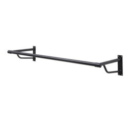 Heavy Duty Black Wall Mounted Hanging Clothes Rail Garment Rack - 600mm (2Ft) - thumbnail 1