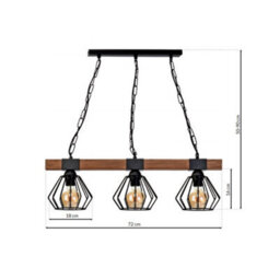 Milagro Ulf Hand Made Wall Lamp Matt Black Cage Natural Wood Rugged Industrial Chic - thumbnail 7
