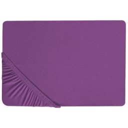 Beliani Fitted Sheet Janbu Cotton 140 X 200 Cm Purple