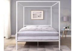 Chalfont White Four Poster Metal Bed Frame Double 4Ft6 - thumbnail 3