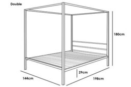 Chalfont White Four Poster Metal Bed Frame Double 4Ft6 - thumbnail 2