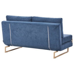 Beliani Sofa Bed 3 Seater Jerslev Fabric Blue - thumbnail 7