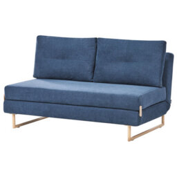 Beliani Sofa Bed 3 Seater Jerslev Fabric Blue - thumbnail 4