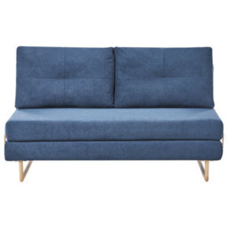 Beliani Sofa Bed 3 Seater Jerslev Fabric Blue