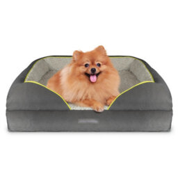Dreamcatcher Grey Small Dog Bed Orthopaedic Shredded Memory Foam, Fleece Sleeping Area, Non Slip Base, Removable Washable Cover - thumbnail 1