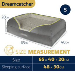 Dreamcatcher Grey Small Dog Bed Orthopaedic Shredded Memory Foam, Fleece Sleeping Area, Non Slip Base, Removable Washable Cover - thumbnail 7