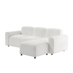 Flair Manon Boucle 3-Seater Corner Sofa - Cream - thumbnail 5