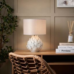 Inlight Pangas Artichoke Round Gloss White Table Lamp - thumbnail 4