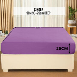 Aspire Homeware Purple Fitted Sheet-(25Cm) Deep Hotel Quality -Breathable Fitted Bed Sheets Single (L)190Cm X (W)91Cm - thumbnail 7