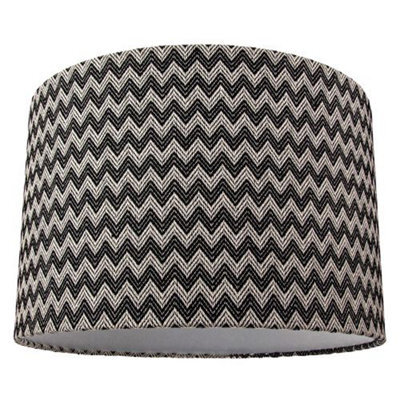 Happy Homewares Modern Trendy Zig Zag Chevron Effect Black And White Cotton Shade - image 1