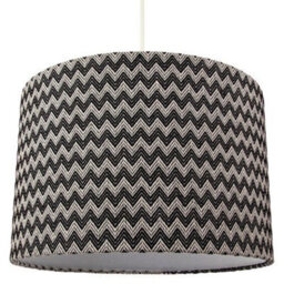 Happy Homewares Modern Trendy Zig Zag Chevron Effect Black And White Cotton Shade - thumbnail 2