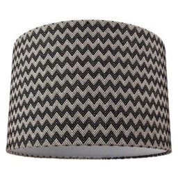 Happy Homewares Modern Trendy Zig Zag Chevron Effect Black And White Cotton Shade - thumbnail 1