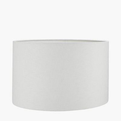 Pacific Lifestyle 35Cm White Linen Drum Table Lampshade Self Lined Cylinder Shade - image 1