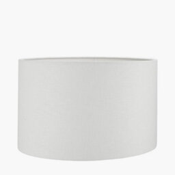 Pacific Lifestyle 35Cm White Linen Drum Table Lampshade Self Lined Cylinder Shade