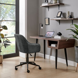 Furniturebox Uk Booker Black Faux Leather Office Chair - thumbnail 3