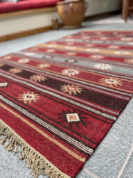 Second Nature Online Zanskar Kilim Rug Handmade In Wool Geometric Design / 120 Cm X 180 Cm - thumbnail 3