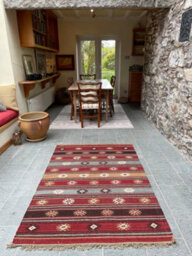 Second Nature Online Zanskar Kilim Rug Handmade In Wool Geometric Design / 120 Cm X 180 Cm - thumbnail 6