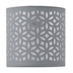 First Choice Lighting Romana - Brushed Chrome Touch Table Lamp With Grey Laser Cut Shade - thumbnail 2