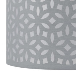 First Choice Lighting Romana - Brushed Chrome Touch Table Lamp With Grey Laser Cut Shade - thumbnail 3