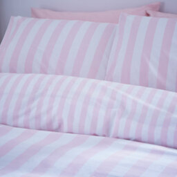 Sassy B Stripe Tease Reversible Single Duvet Cover Set With Pillowcase Pink - thumbnail 3