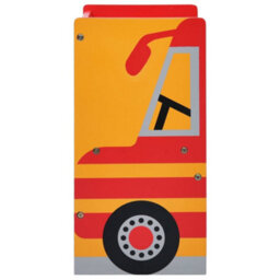 Walplus 3 Piece Kids Chair Table Set Fire Truck Design Wood - thumbnail 9