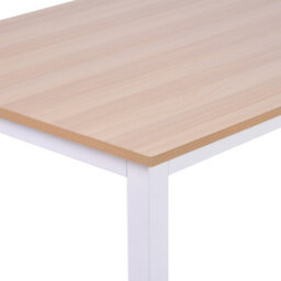 Homcom Computer Desk Dining Table Writing Table With Metal Frame, White - thumbnail 7