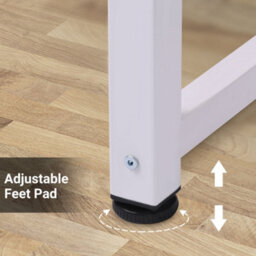 Homcom Computer Desk Dining Table Writing Table With Metal Frame, White - thumbnail 4