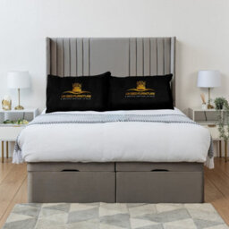 UKBEDFURNITURE Luxor Plush Grey End Opening Divan Ottoman Bed With 54 Inch Headboard & 10 Inch Orthopaedic Mattress - thumbnail 2