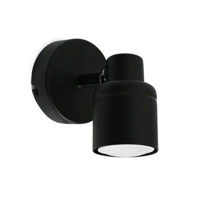 Valuelights Benton Black Single Ip44 Bathroom Wall Spotlight - image 1