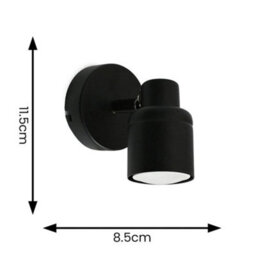 Valuelights Benton Black Single Ip44 Bathroom Wall Spotlight - thumbnail 9