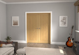 Green & Taylor Cottage Deluxe Oak Internal French Door Set - 1580 X 2021 X 133mm (Wxhxt) - thumbnail 1