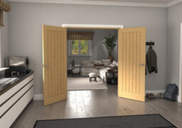 Green & Taylor Cottage Deluxe Oak Internal French Door Set - 1580 X 2021 X 133mm (Wxhxt) - thumbnail 2