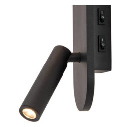 Lucide Kelly Led Wall Light With Reading Light Black - thumbnail 6