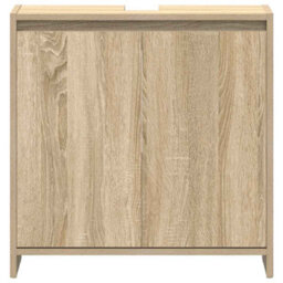 Berkfield Sturdy Bathroom Cabinet Sonoma Oak 60X33X61 Cm Engineered Wood - thumbnail 6