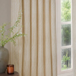 Yard Hebden Striped Cotton Eyelet Curtains, Honey Yellow, (W) 229 X (D) 229Cm - thumbnail 3
