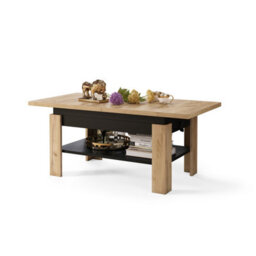 Heze Furniture Runa 2 In 1 Extending Coffee / Dining Table 130-170Cm - Golden Craft Oak / Black - thumbnail 4