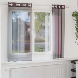Walplus Voile Curtains With Grommets 2 Pcs Purple 140X175 Cm