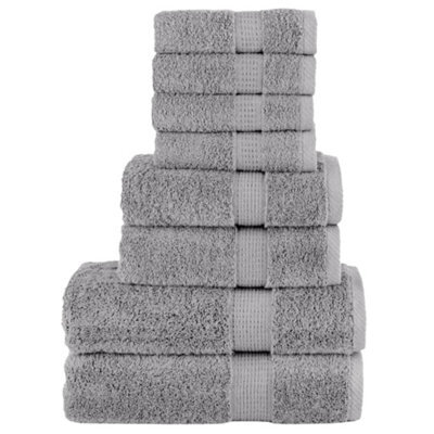Berkfield 8 Piece Premium Towel Set Solund Grey 600 Gsm - image 1