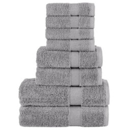 Berkfield 8 Piece Premium Towel Set Solund Grey 600 Gsm